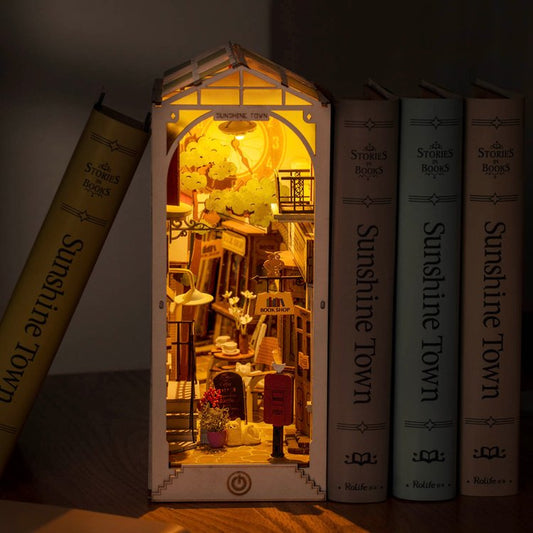 A - Sunshine Town - 1:24 DIY Dollhouse Kit Book Nook - Medium Level